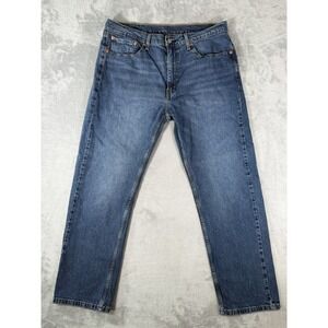 Levis 505 Mens 38x30‎ Blue Denim Regular Straight Fit